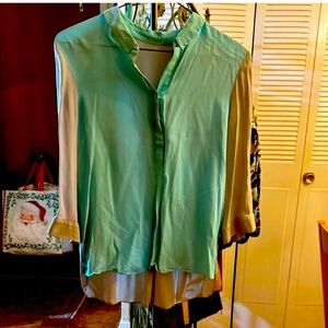 Elie Tahari Light Blue Silk Blouse